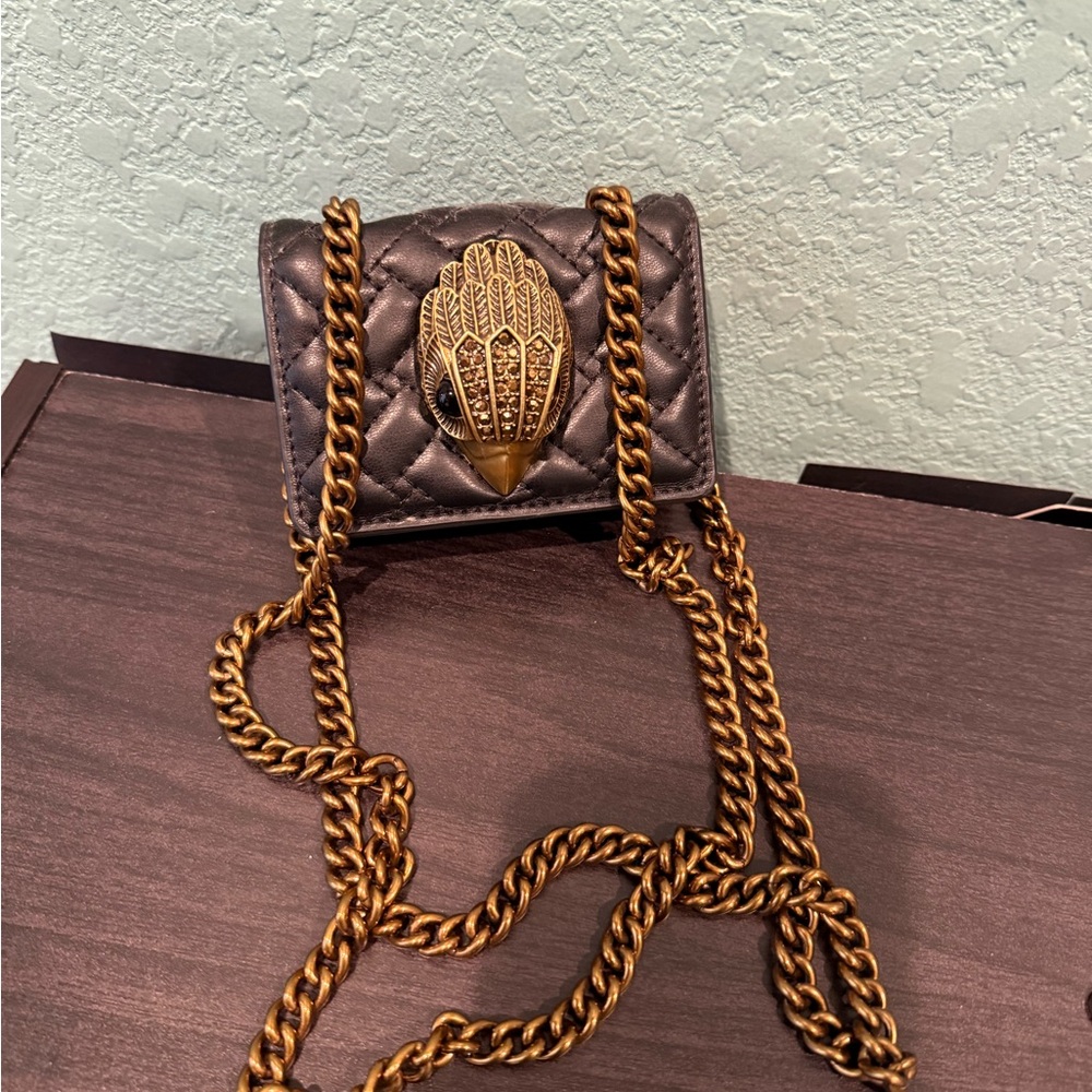 Kurt Geiger Quilted Mini Bag with Gold Chain